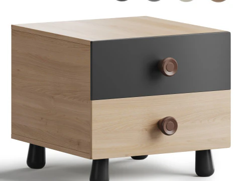 Mesa de cabeceira com porta Modelo 3D