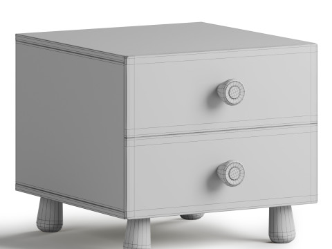 Bedside Table with a Door 3D 모델
