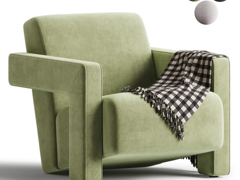 Brompton Sculptural Armchair Lichen Velvet 3D 모델
