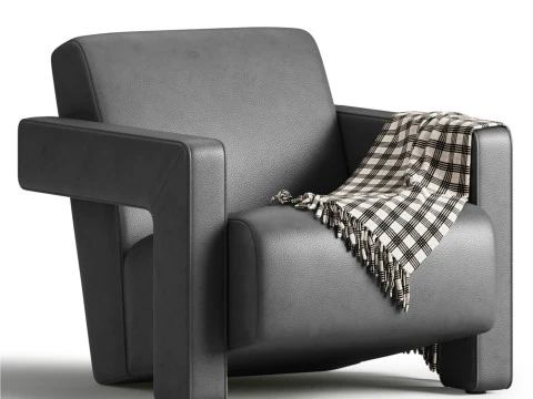 Brompton Sculptural Armchair Lichen Velvet 3D Model