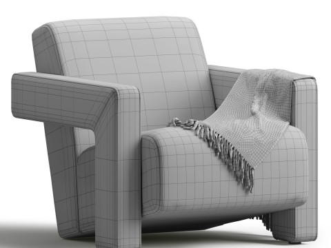 Brompton Sculptural Armchair Lichen Velvet Model 3D