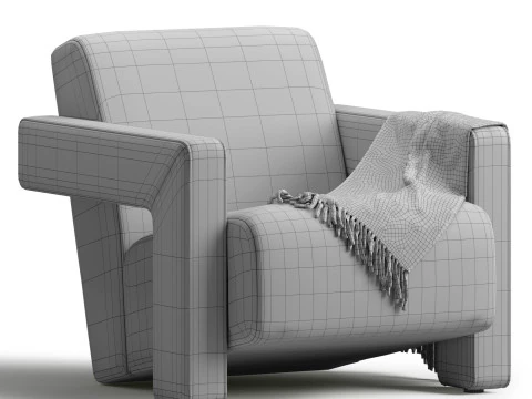 Brompton Sculptural Armchair Lichen Velvet 3D Model