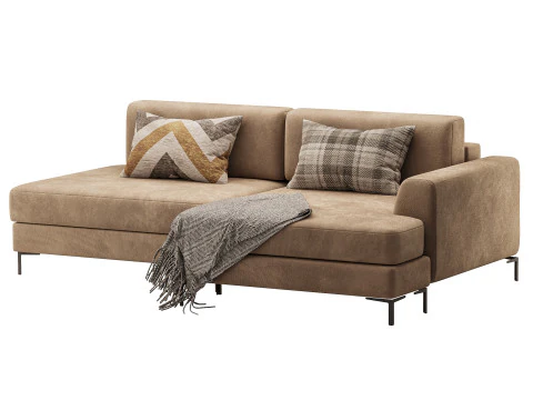 Corner sofa Edwin Velvet Terra 3D Model