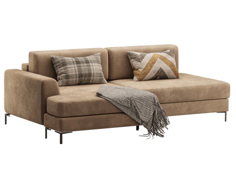 Corner sofa Edwin Velvet Terra 3D Model