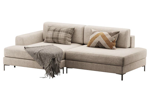 Corner sofa Edwin Velvet Terra 3D Model