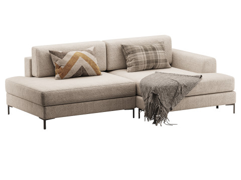 Corner sofa Edwin Velvet Terra Modelo 3D
