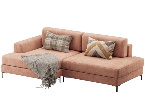 Corner sofa Edwin Velvet Terra 3D Model