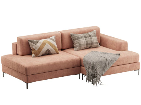 Corner sofa Edwin Velvet Terra 3D Model