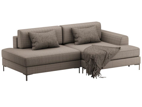 Corner sofa Edwin Velvet Terra 3D Model