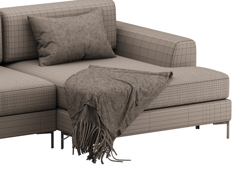 Corner sofa Edwin Velvet Terra Modelo 3D
