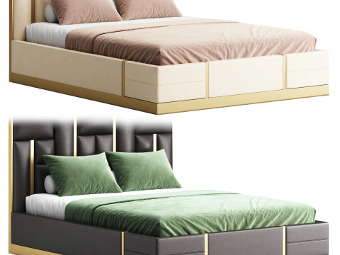 Wbudowany kremowo-biały i pozłacany Model 3D