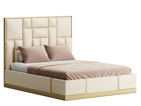 Creamy White And Gold Plated Embedded Model 3D