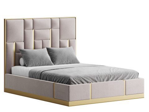 Creamy White And Gold Plated Embedded Model 3D