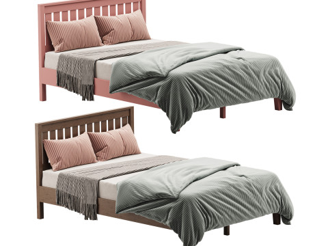 Deluxe Wood Platform Bed 3D 모델