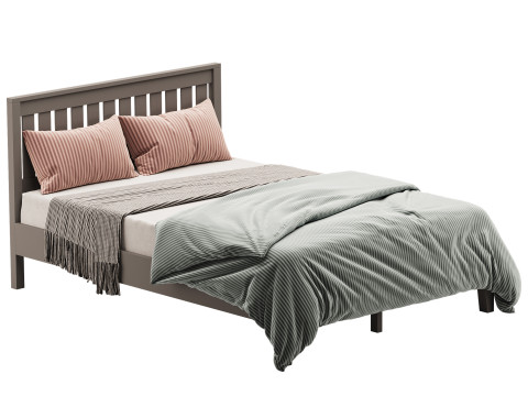 Deluxe Wood Platform Bed 3D Модель