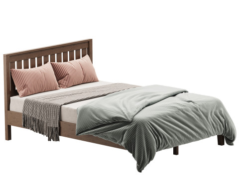 Deluxe Wood Platform Bed 3D Модель