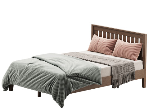 Deluxe Wood Platform Bed 3D Модель