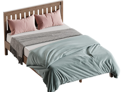 Deluxe Wood Platform Bed 3D Модель