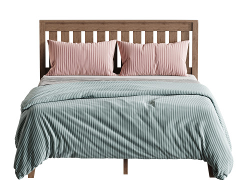 Deluxe Wood Platform Bed 3D Модель