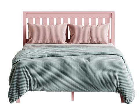 Deluxe Wood Platform Bed 3D Модель