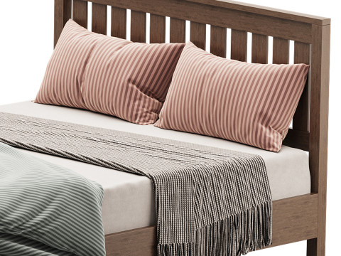Deluxe Wood Platform Bed 3D Модель