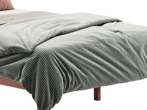 Deluxe Wood Platform Bed 3D Модель