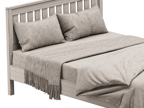 Deluxe Wood Platform Bed 3D Модель