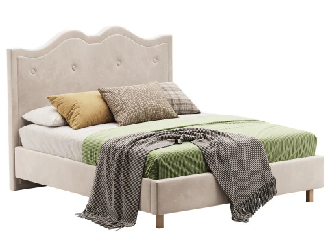 Double bed blue Williams 3D Model