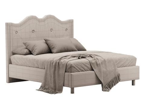 Double bed blue Williams 3D Model