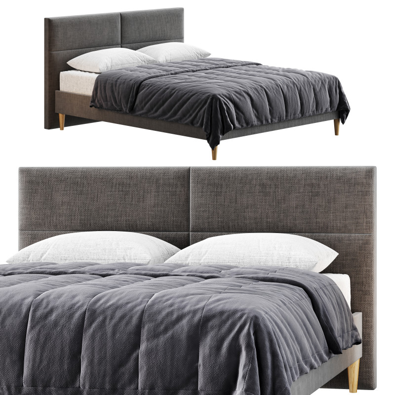 Double bed Elyna Modèle 3D .c4d .max .obj .3ds .fbx .stl .blend
