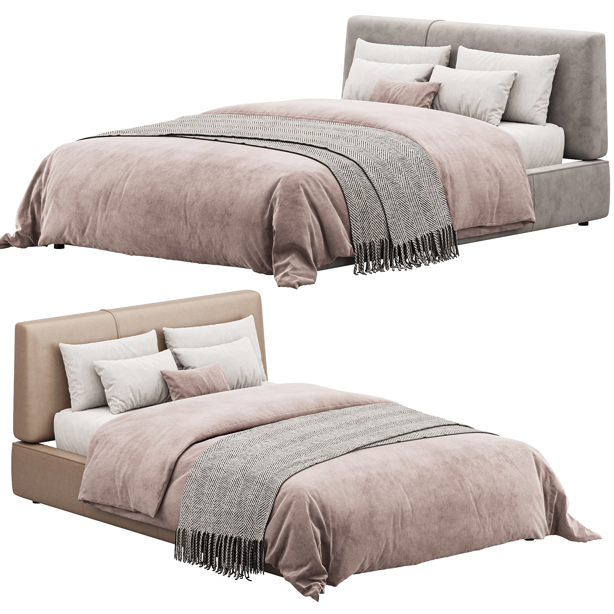 Double bed Sanders by Ditre Italia 3D Model .c4d .max .obj .3ds .fbx .stl .blend 
