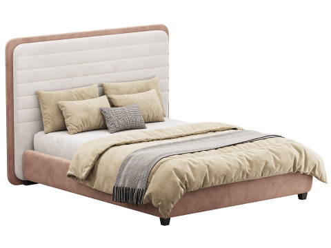Double bed with upholstered headboard 180x200 Model 3D