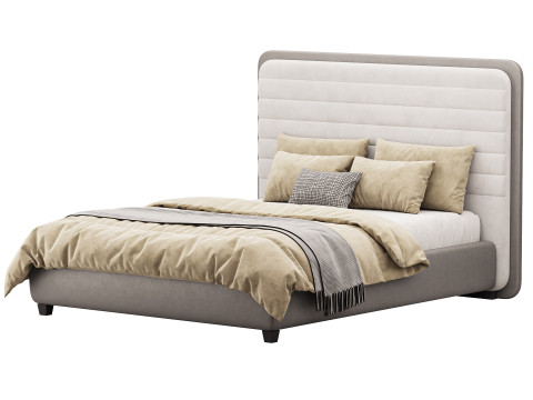 Double bed with upholstered headboard 180x200 Modello 3D