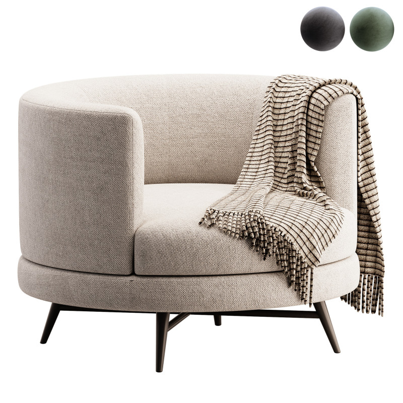 Four Hands Carmela Swivel Chair Modelo 3D .c4d .max .obj .3ds .fbx .stl .blend