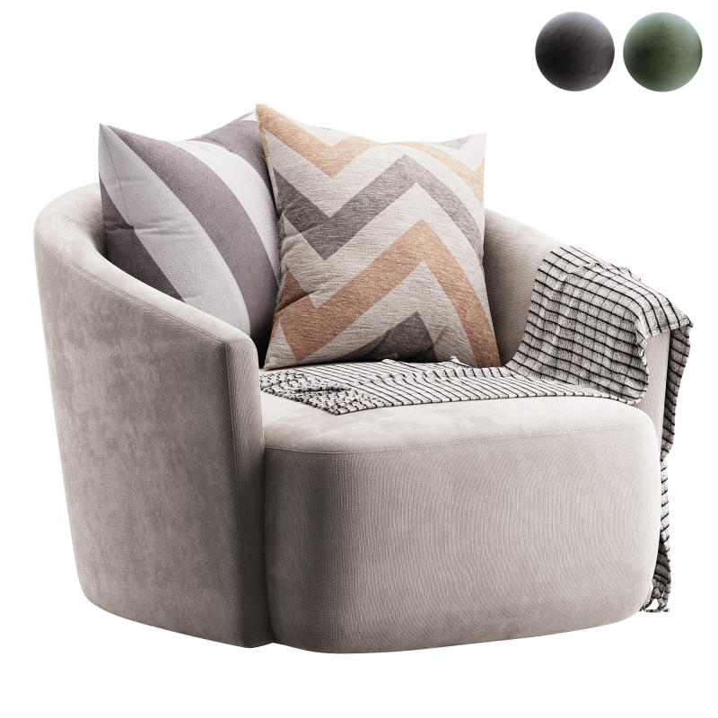 Four Hands Chloe Swivel Chair Modelo 3D .c4d .max .obj .3ds .fbx .stl .blend