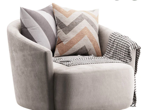 Krzesło obrotowe Chloe na cztery ręce Model 3D