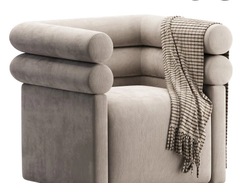 포핸즈 Evie 회전 의자 Hampton Cream 3D 모델