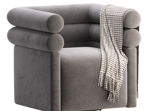 Four Hands Evie Swivel Chair Hampton Cream 3Dモデル