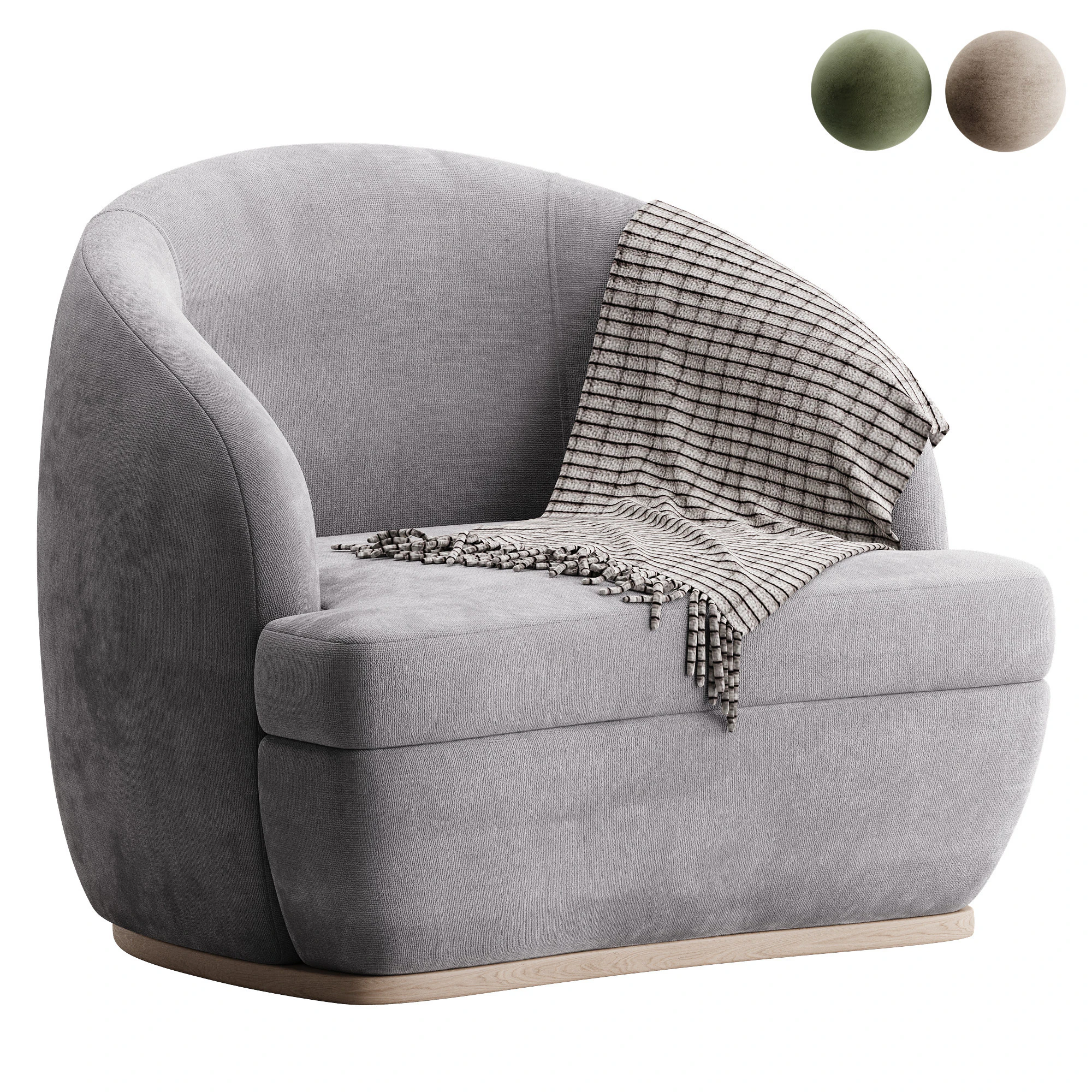 Four Hands Sandie Swivel Chair 3D Model .c4d .max .obj .3ds .fbx .stl .blend 
