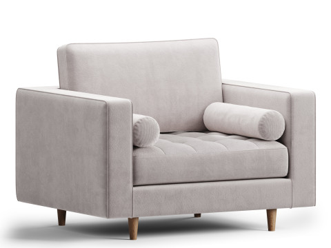 Henrietta Armchair Moss Green Velvet 3D 모델