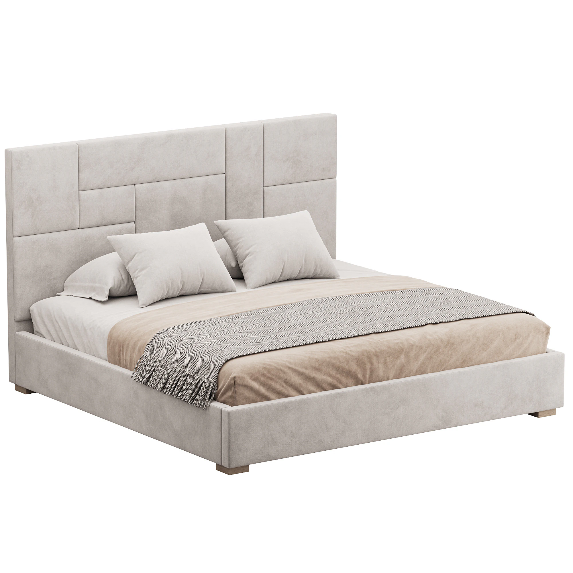 KIDS BED grey Wax 3D Model .c4d .max .obj .3ds .fbx .stl .blend 