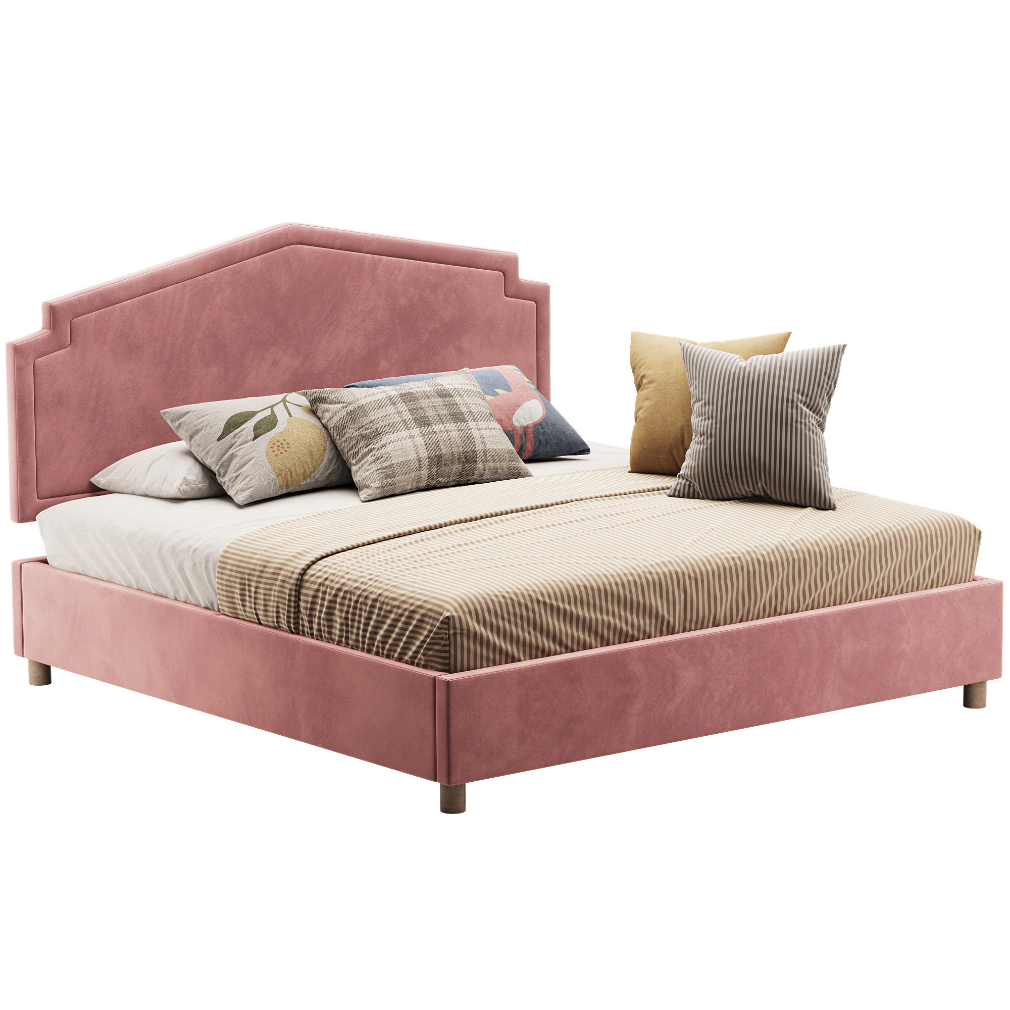 KIDS BED pink Nina 3D Model .c4d .max .obj .3ds .fbx .stl .blend 