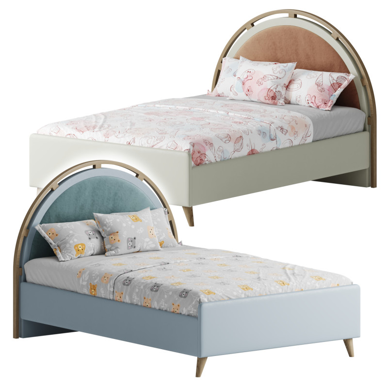 Lorenabedsetwsdb Lorena Double Sized Bed 3D Model .c4d .max .obj .3ds .fbx .stl .blend