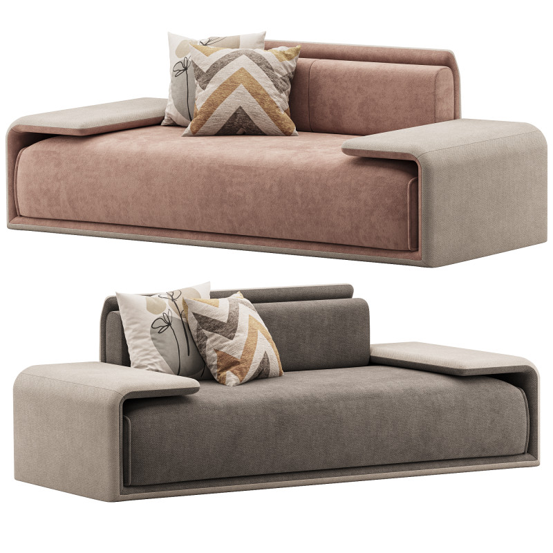 Modern Dark Grey Upholstered 3D Model .c4d .max .obj .3ds .fbx .stl .blend 