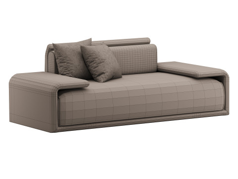 Modern Dark Grey Upholstered 3D Model