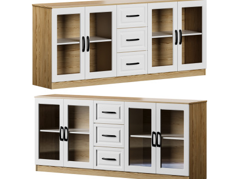 Modern Wood Buffet 3 3D-Modell
