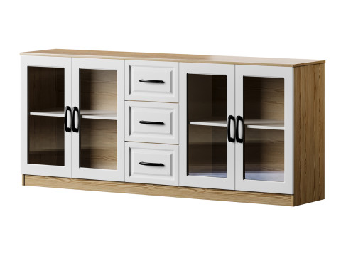 Modern Wood Buffet 3 3D 模型