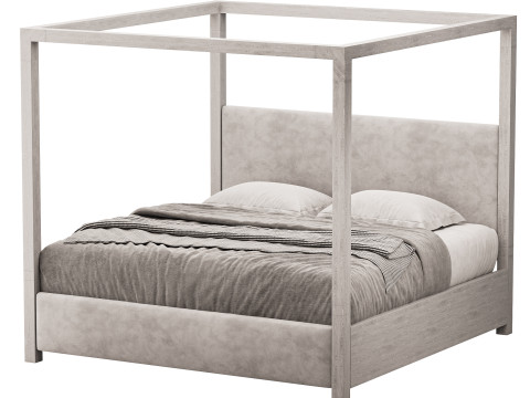 Palma Upholstered Canopy King Bed 3D Model