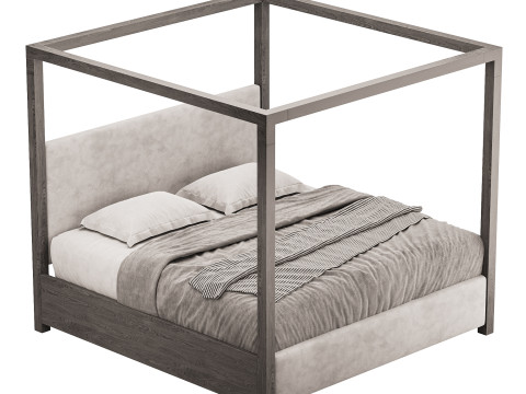 Palma Upholstered Canopy King Bed 3D Model