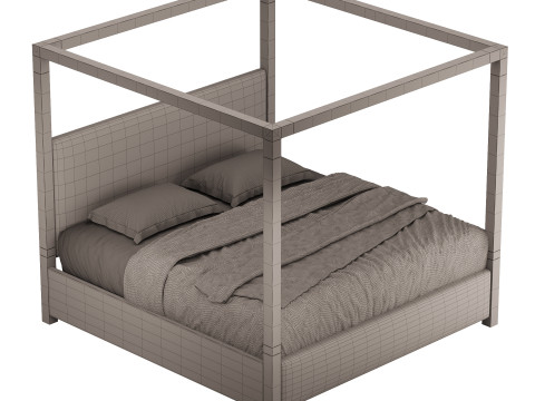 Palma Upholstered Canopy King Bed 3D Model